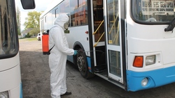 Работники «Ивнянского зеленстроя» провели санобработку автобусов и остановочных комплексов